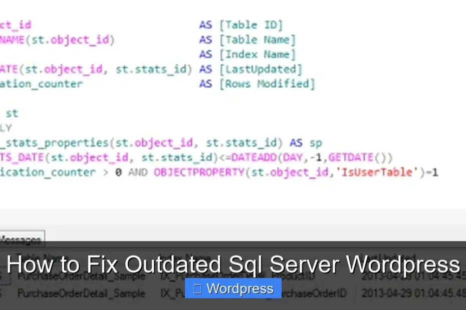 How to Fix Outdated Sql Server Wordpress