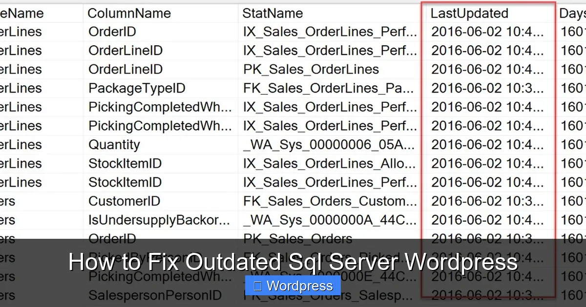 How to Fix Outdated Sql Server WordPress