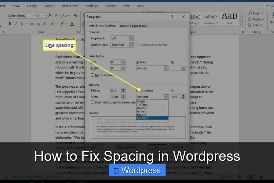 How to Fix Spacing in Wordpress