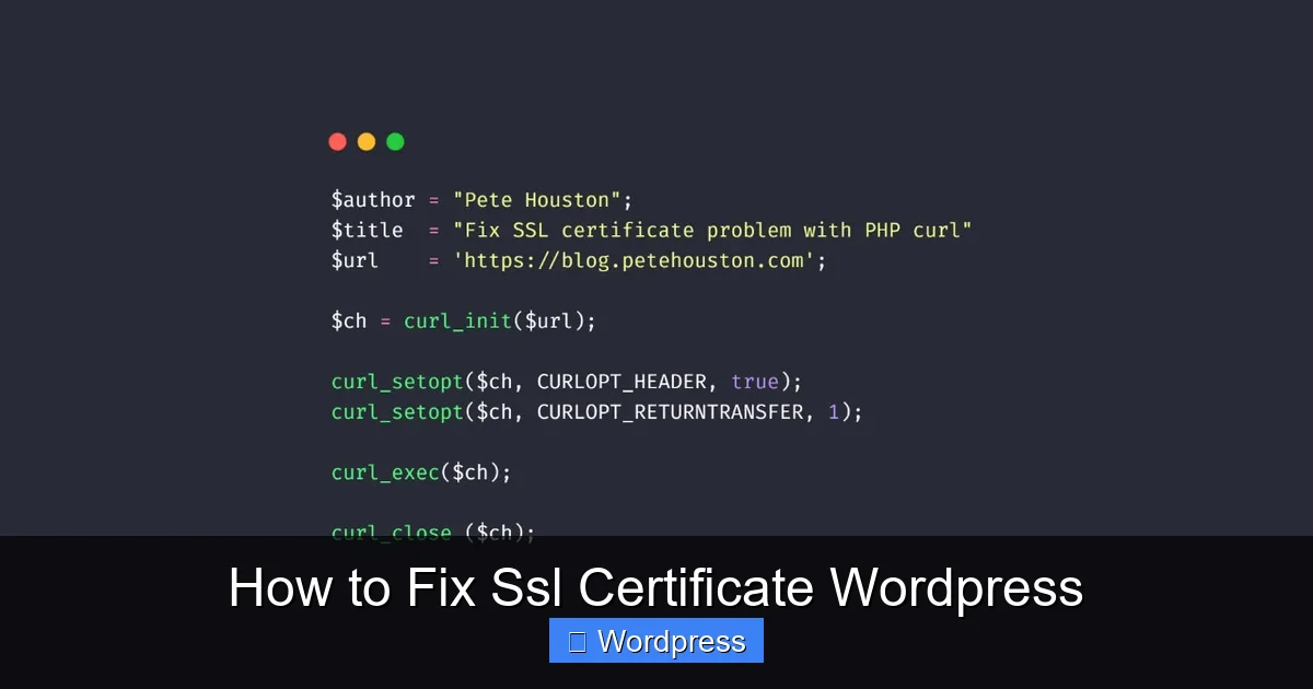 How to Fix Ssl Certificate WordPress