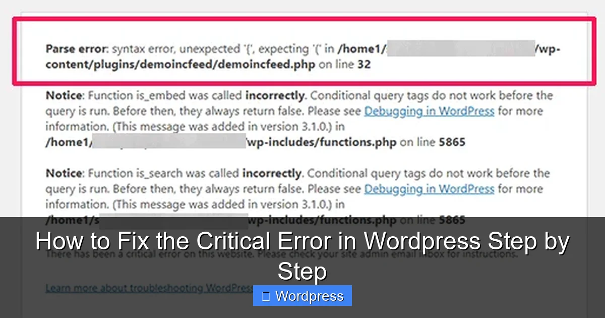 How to Fix the Critical Error in WordPress Step by Step