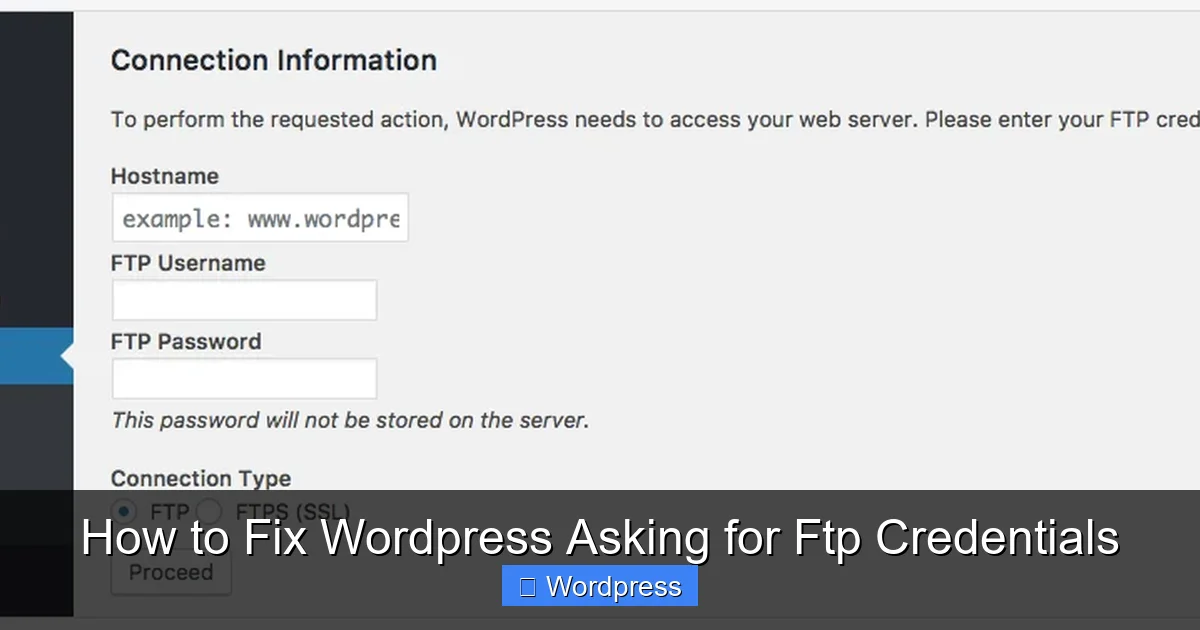 How to Fix WordPress Asking for Ftp Credentials