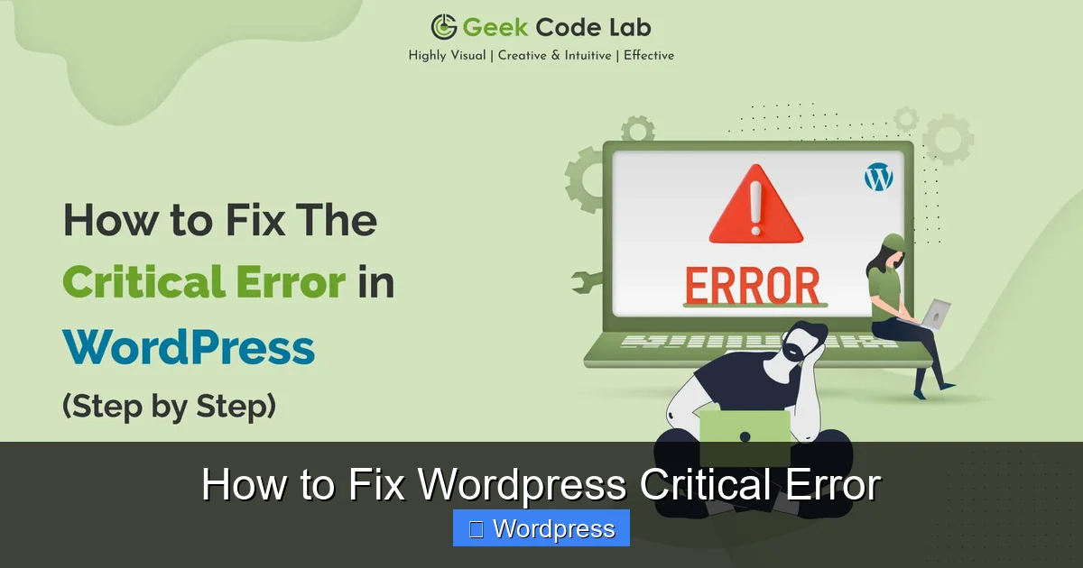 How to Fix WordPress Critical Error