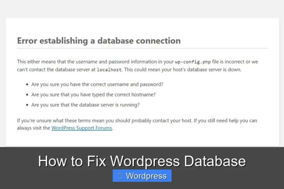 How to Fix Wordpress Database