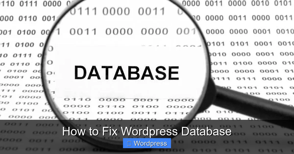 How to Fix WordPress Database