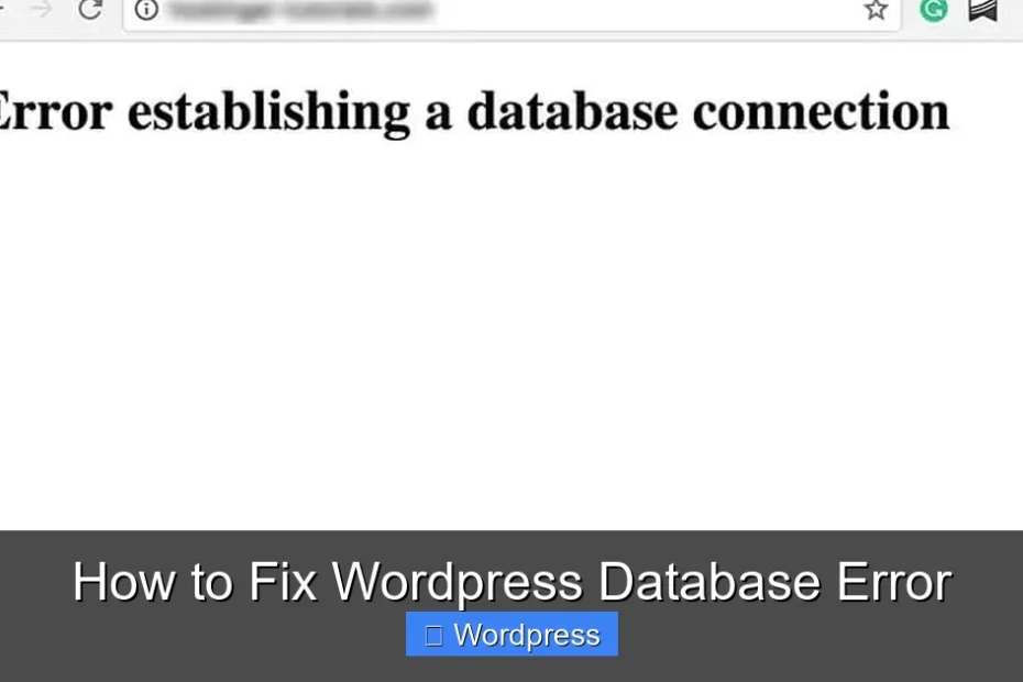 How to Fix Wordpress Database Error
