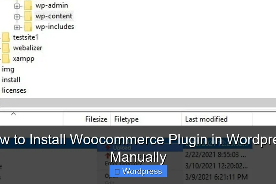 How to Install Woocommerce Plugin in Wordpress Manually