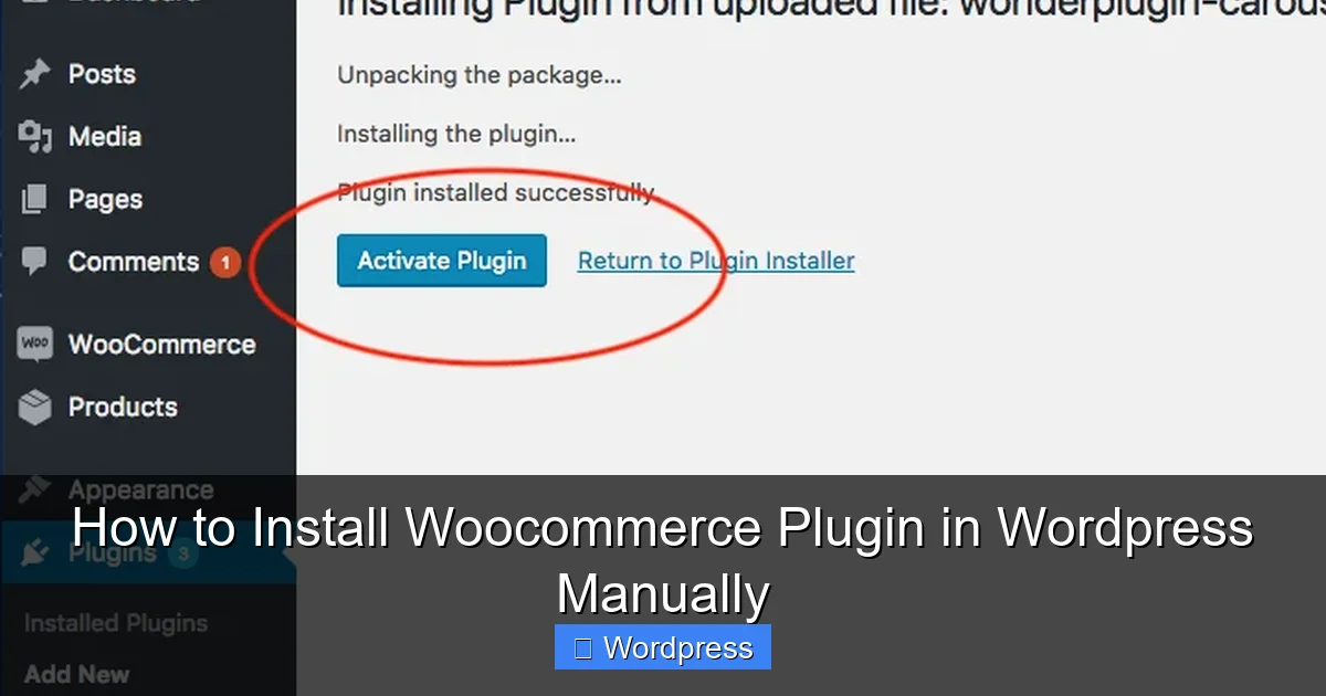 How to Install Woocommerce Plugin in WordPress Manually