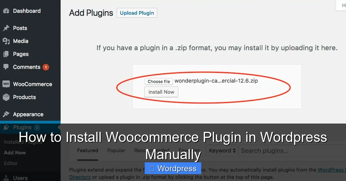 How to Install Woocommerce Plugin in WordPress Manually