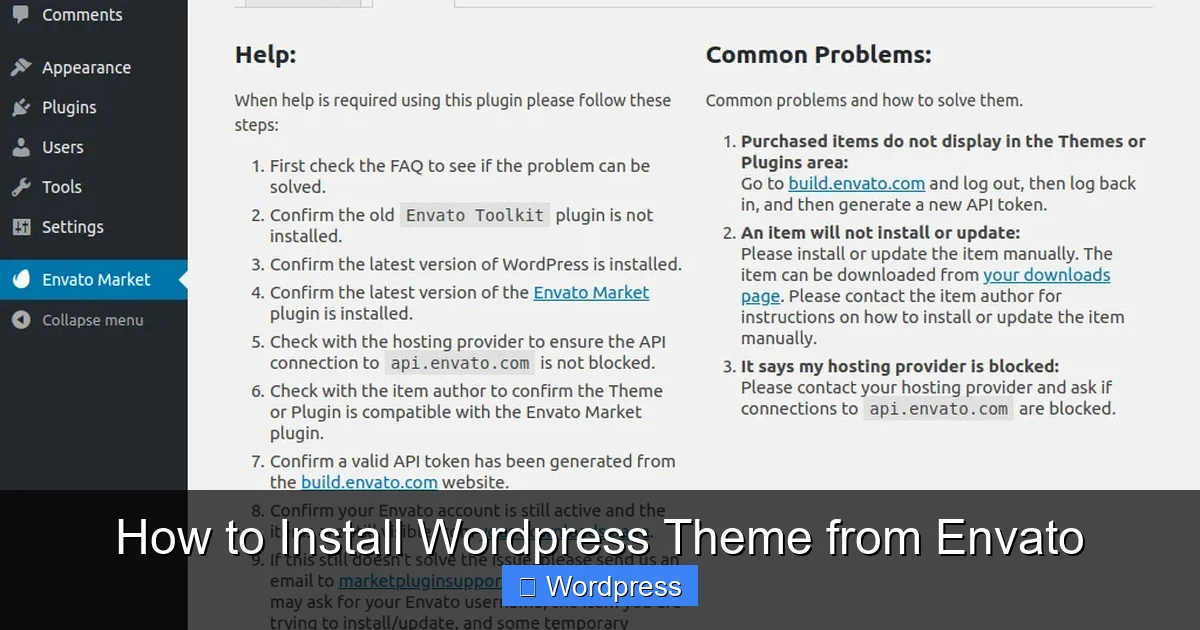 How to Install WordPress Theme from Envato
