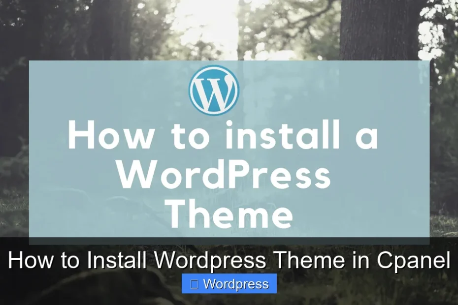 How to Install Wordpress Theme in Cpanel