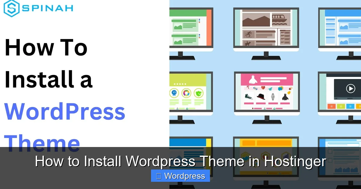 How to Install WordPress Theme in Hostinger