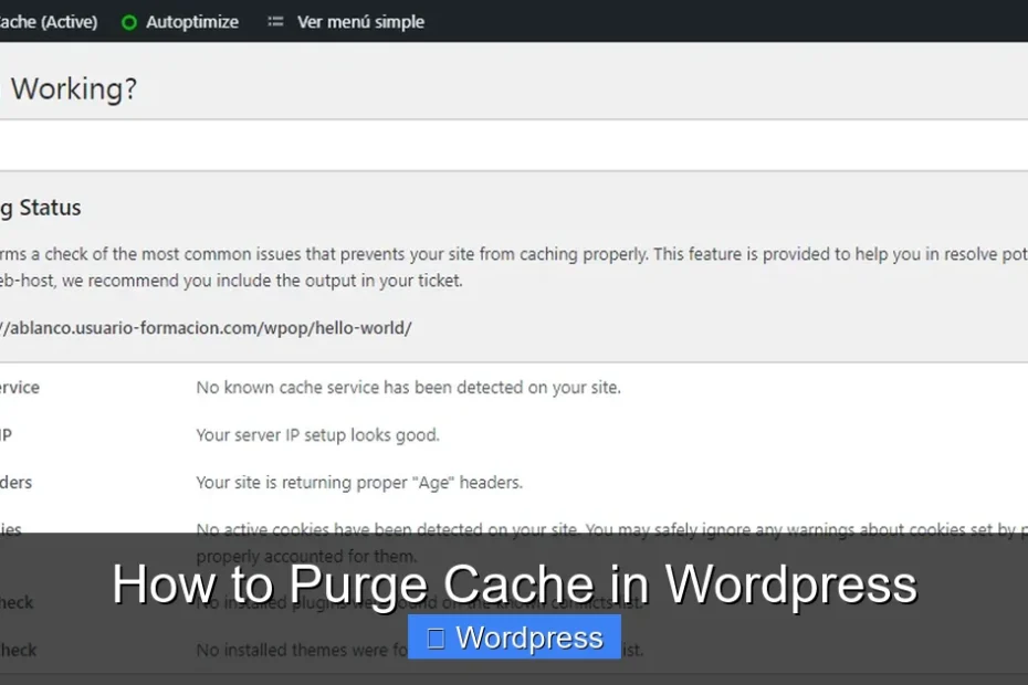 How to Purge Cache in Wordpress