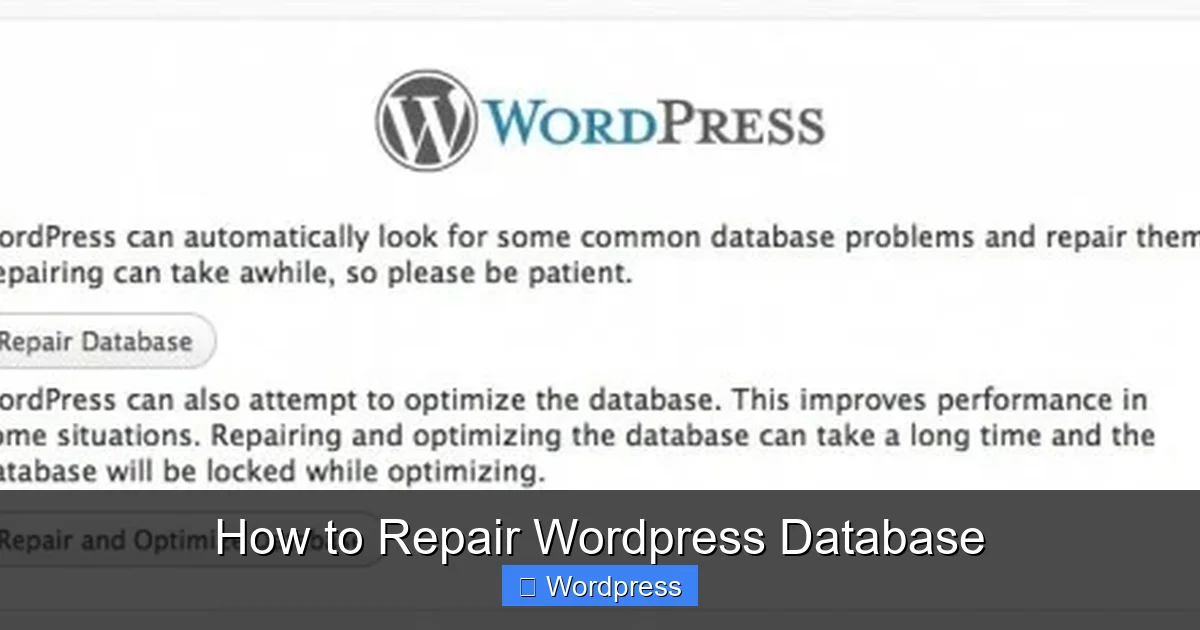 How to Repair WordPress Database