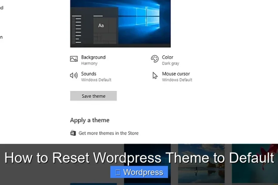 How to Reset Wordpress Theme to Default