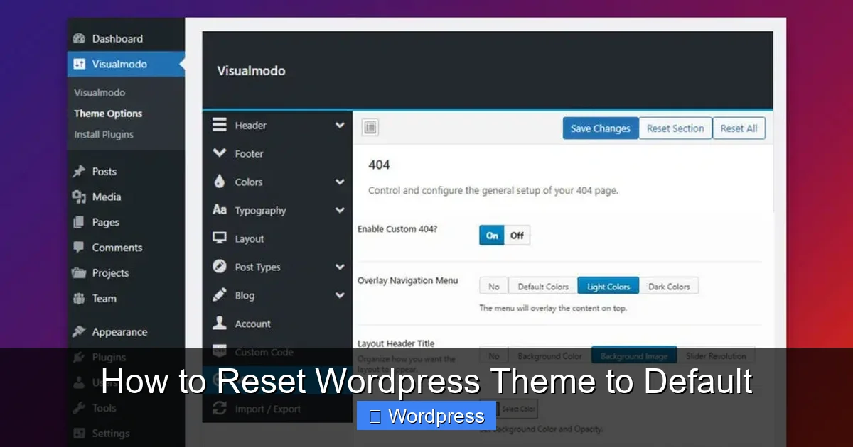 How to Reset WordPress Theme to Default