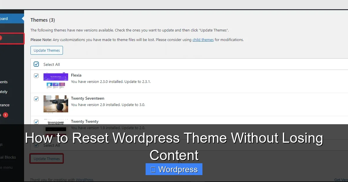 How to Reset WordPress Theme Without Losing Content