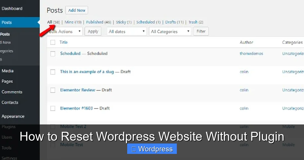 How to Reset WordPress Website Without Plugin