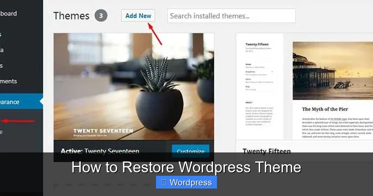 How to Restore WordPress Theme