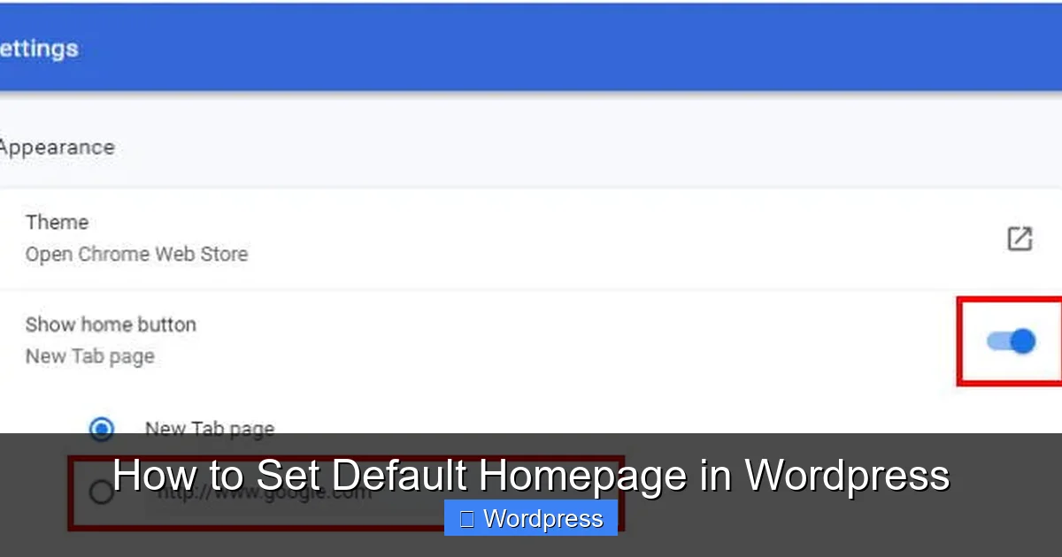 How to Set Default Homepage in WordPress
