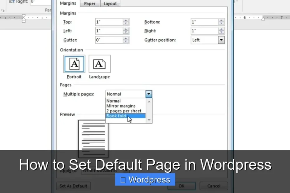 How to Set Default Page in Wordpress