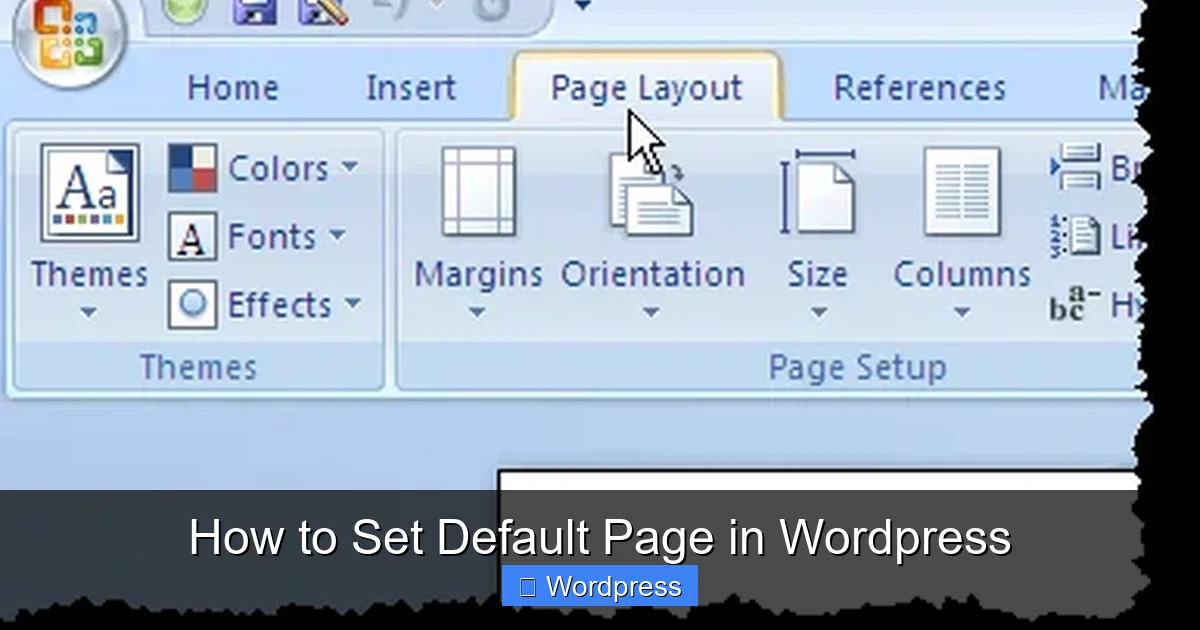 How to Set Default Page in WordPress