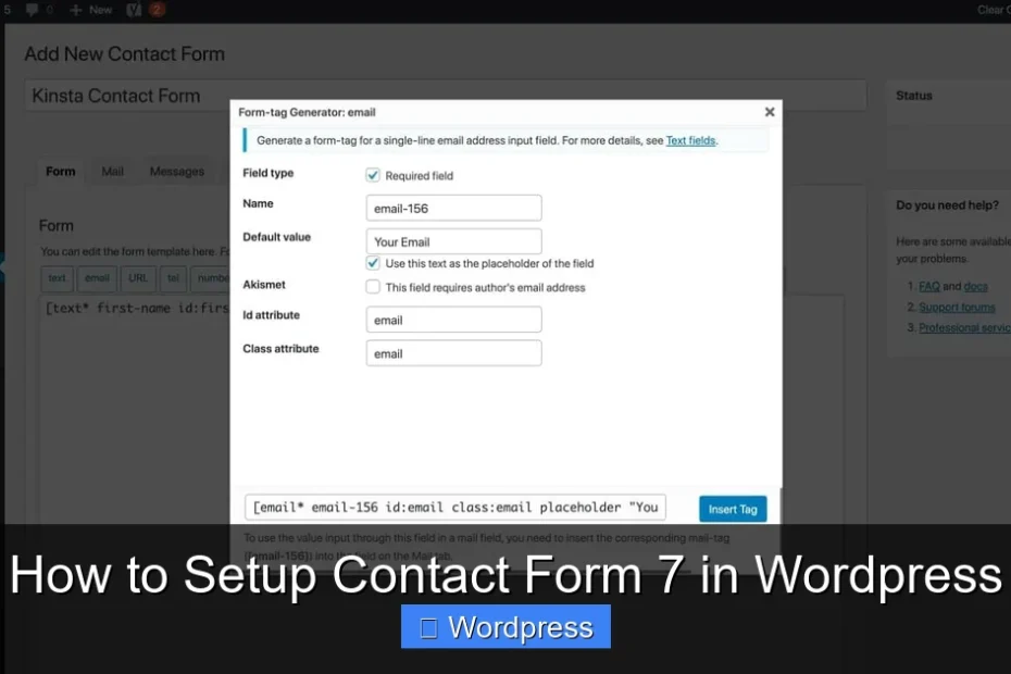 How to Setup Contact Form 7 in Wordpress