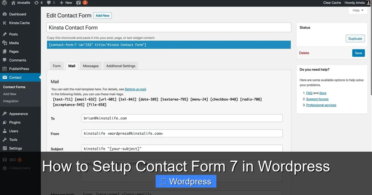 How to Setup Contact Form 7 in WordPress