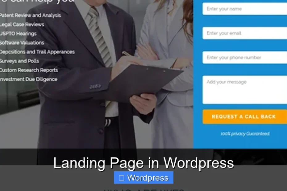 Landing Page in Wordpress