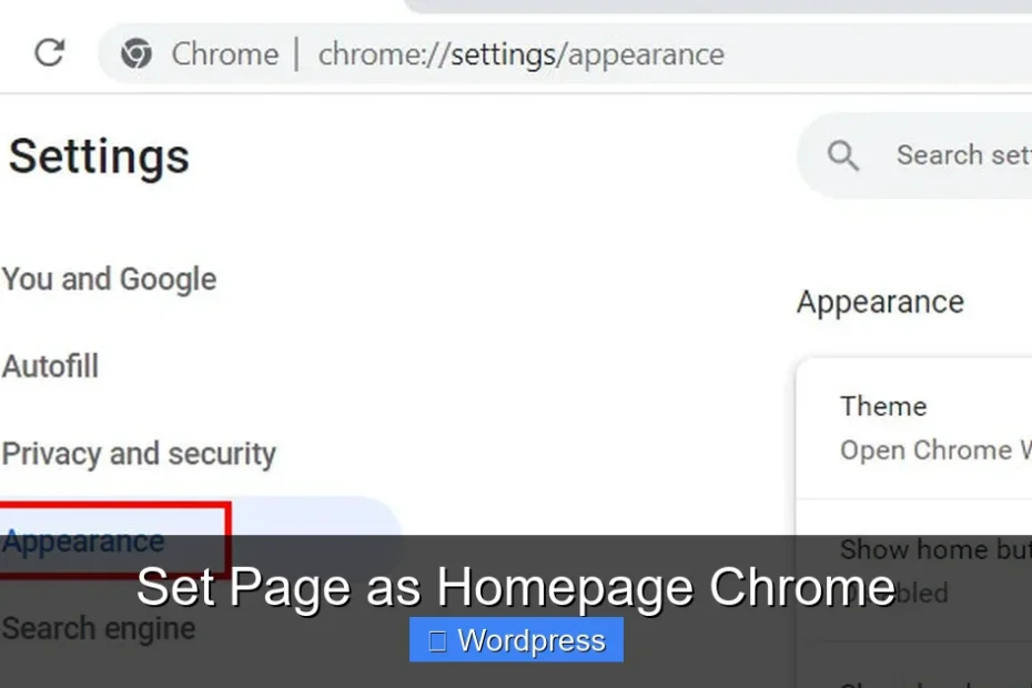 Set Page as Homepage Chrome