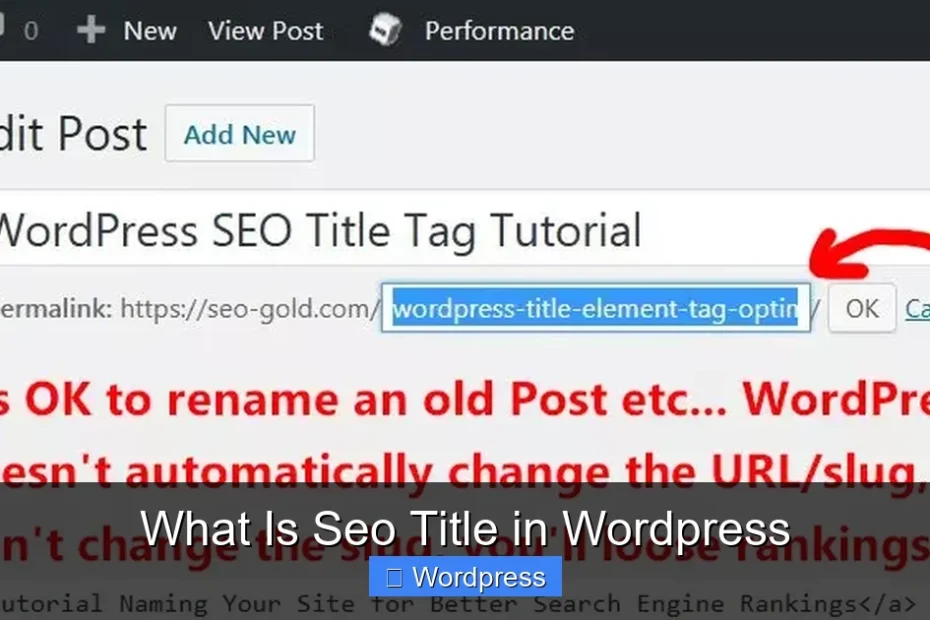 What Is Seo Title in Wordpress