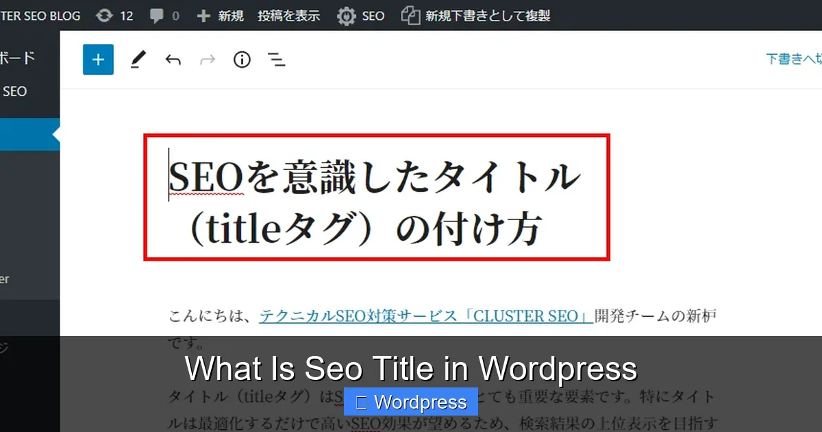 What Is Seo Title in WordPress