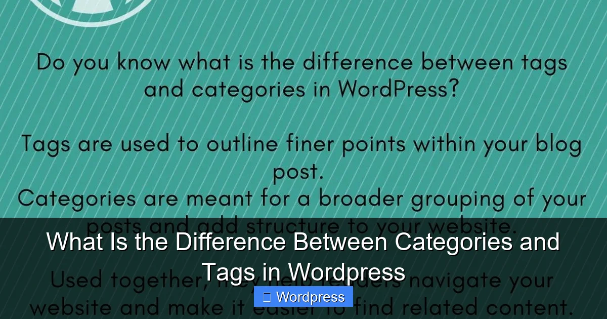What Is the Difference Between Categories and Tags in WordPress