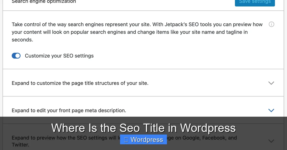 Where Is the Seo Title in WordPress