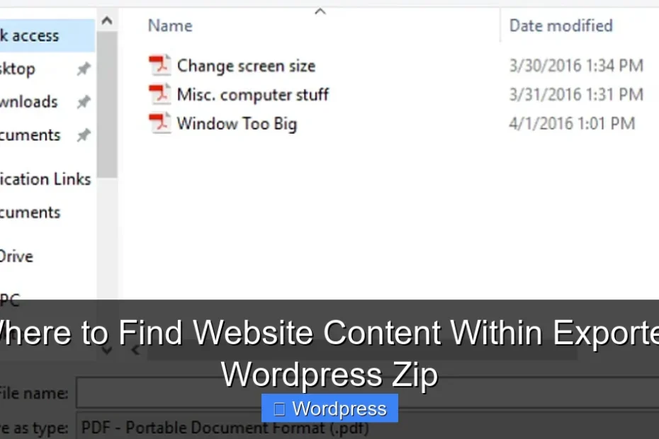 Where to Find Website Content Within Exported Wordpress Zip