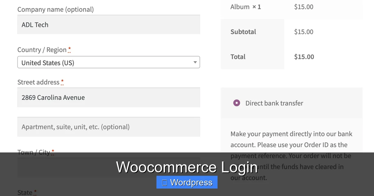 Woocommerce Login