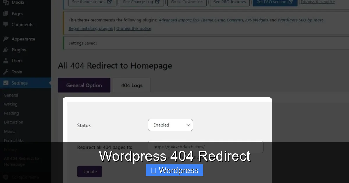 Wordpress 404 Redirect