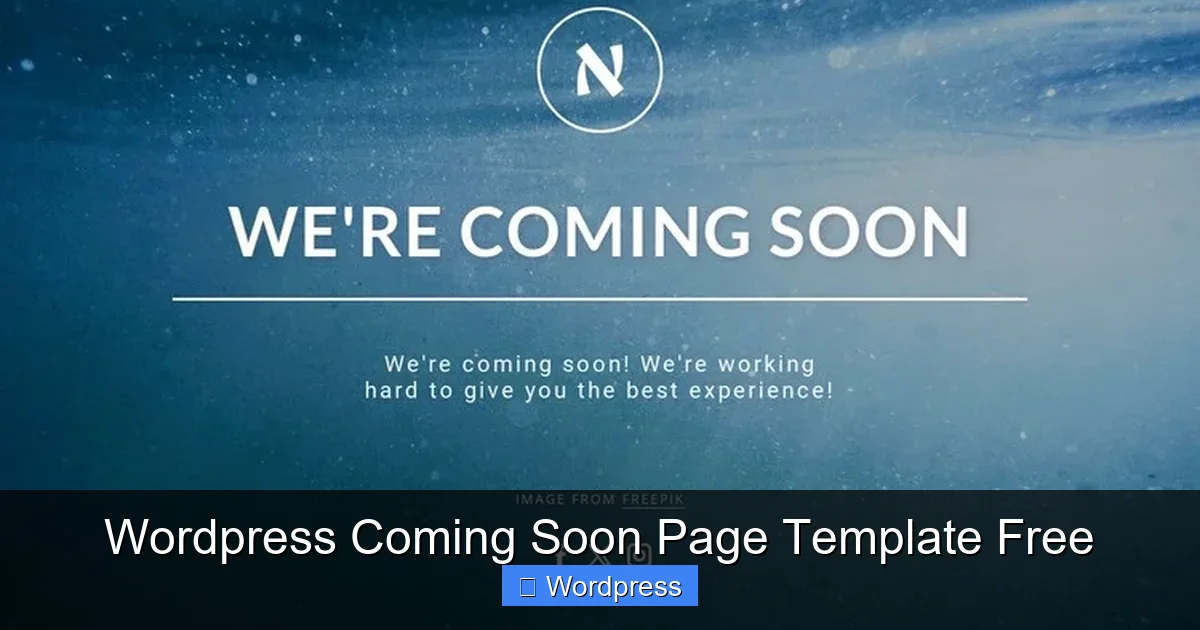 Wordpress Coming Soon Page Template Free
