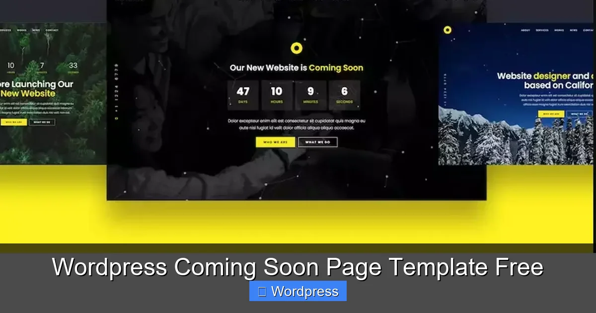 Wordpress Coming Soon Page Template Free