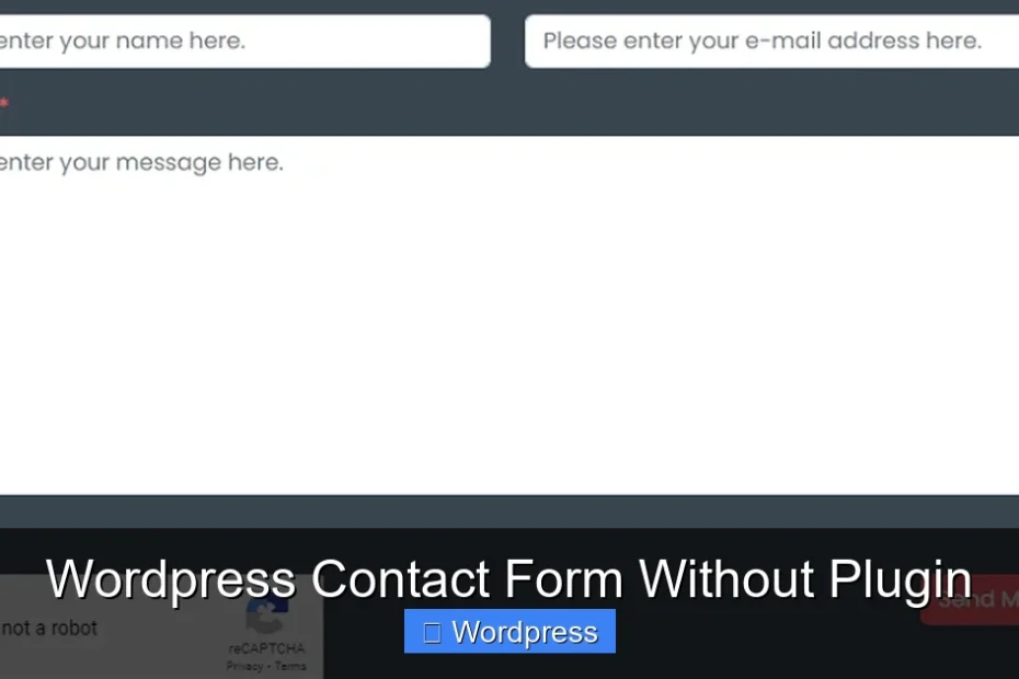 Wordpress Contact Form Without Plugin