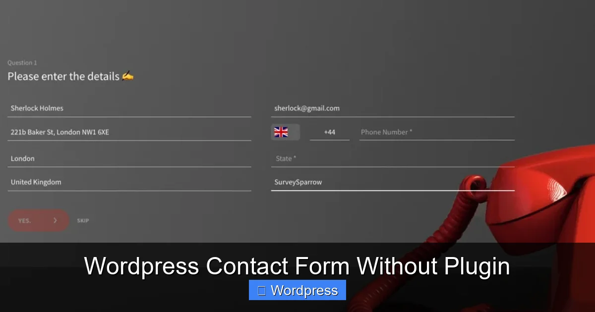 Wordpress Contact Form Without Plugin