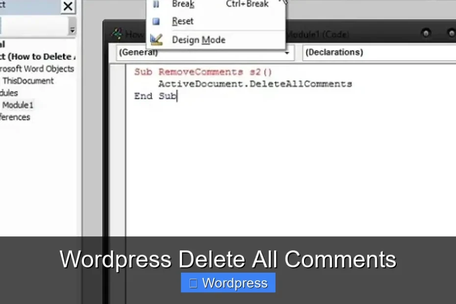 Wordpress Delete All Comments