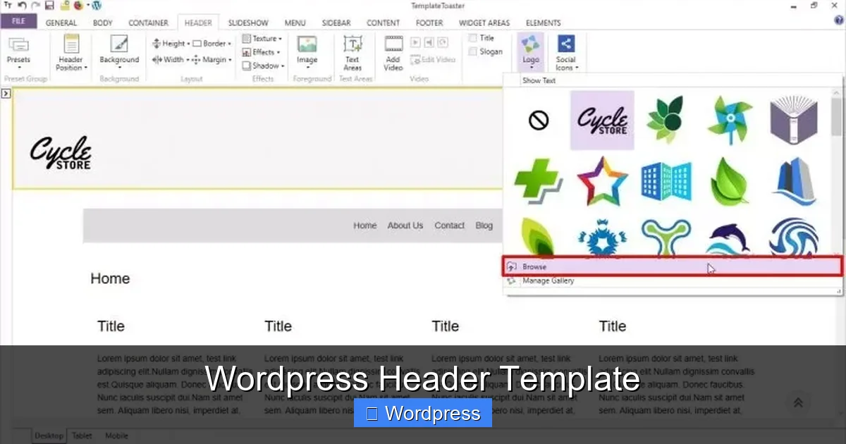 Wordpress Header Template