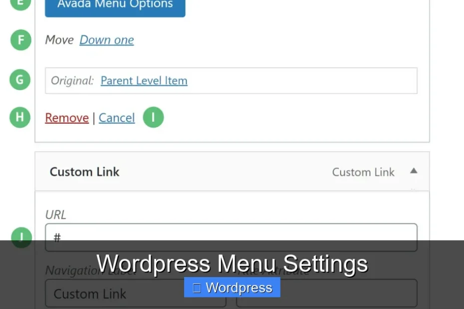 Wordpress Menu Settings